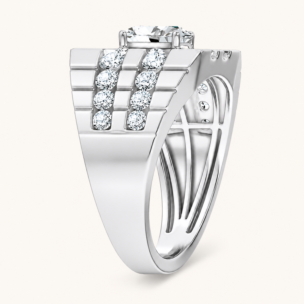Lab Grown Diamond 2.25 CT Oval Cut Men's Ring