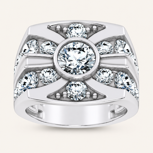 Lab Grown Diamond 4.75 CT Round Cut Men's Ring