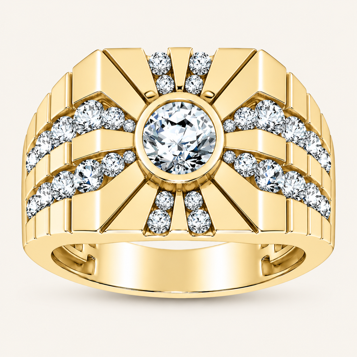 Lab Grown Diamond 4.49 CT Round Cut Men's Ring