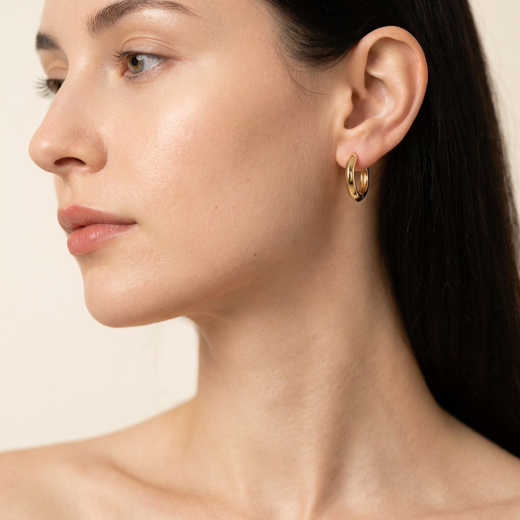 Plain Hoop Huggie Earrings