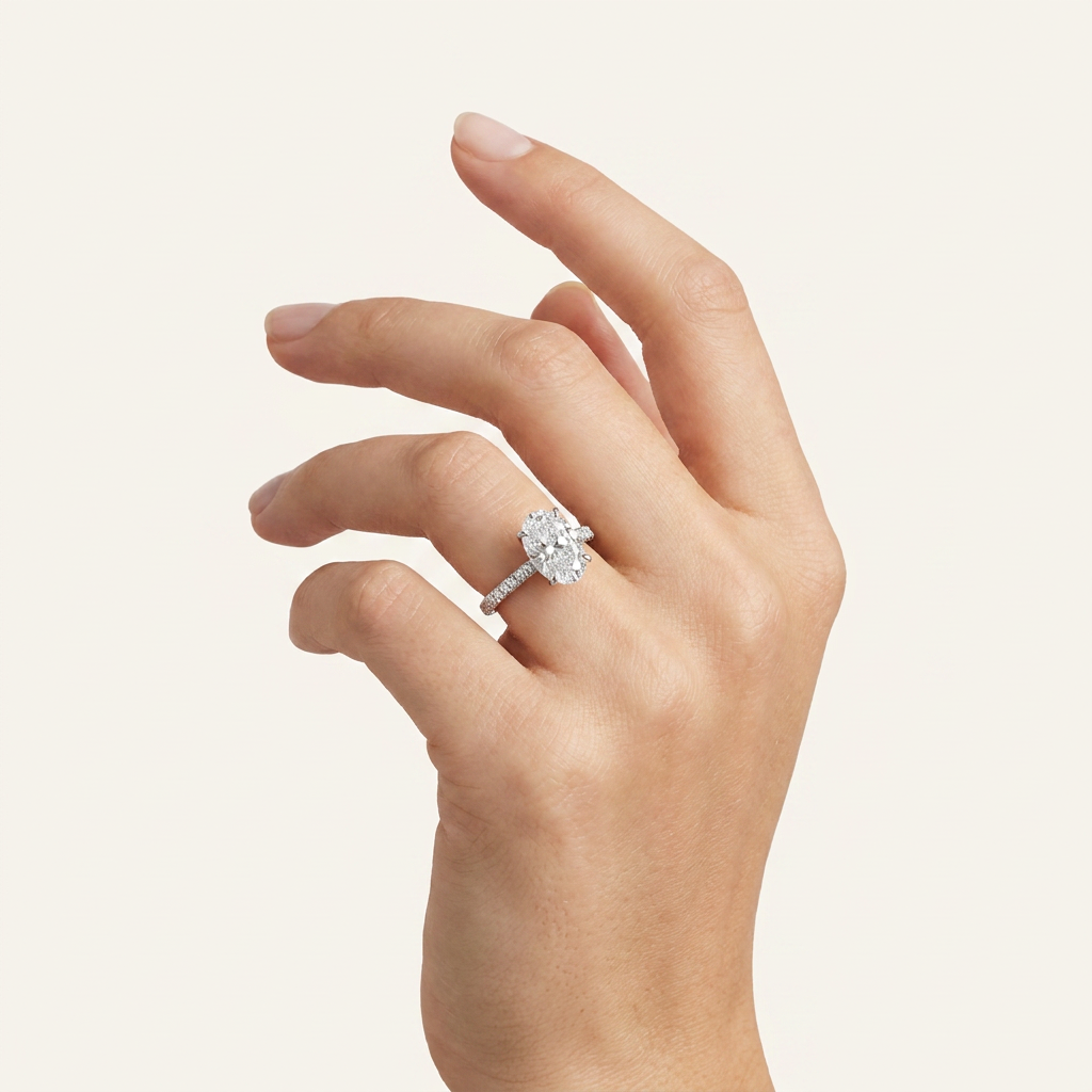 Moissanite 3.40 CT Oval Cut Diamond Solitaire Ring