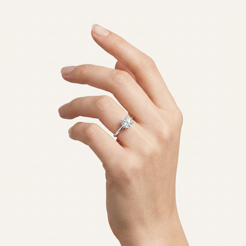 Lab Grown 2.50 CT Round Cut Diamond Hidden Halo Ring