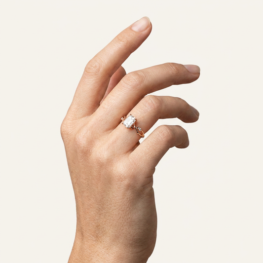 Moissanite 1.65 CT Emerald Cut Diamond Solitaire Ring