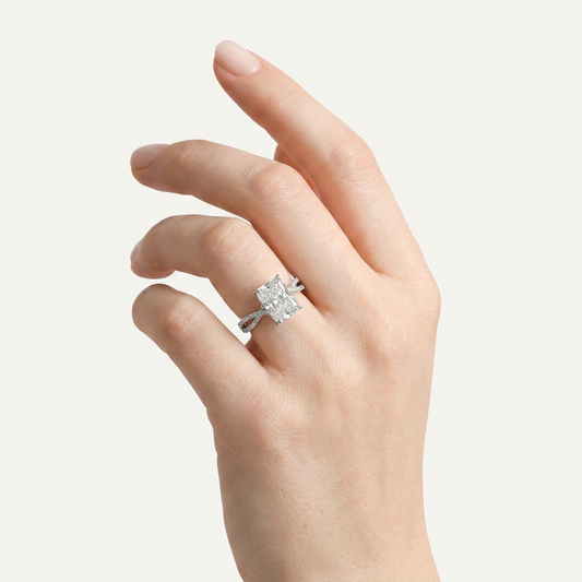 Moissanite 2.40 CT Radiant Cut Diamond Solitaire Ring