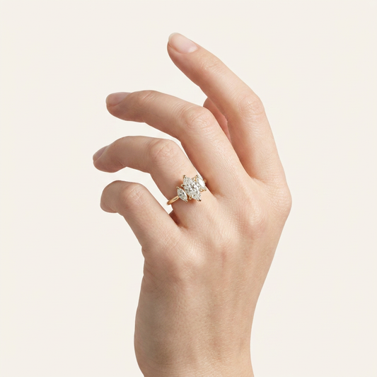 Moissanite 6.00 CT Marquise Cut Diamond Three Stone Ring