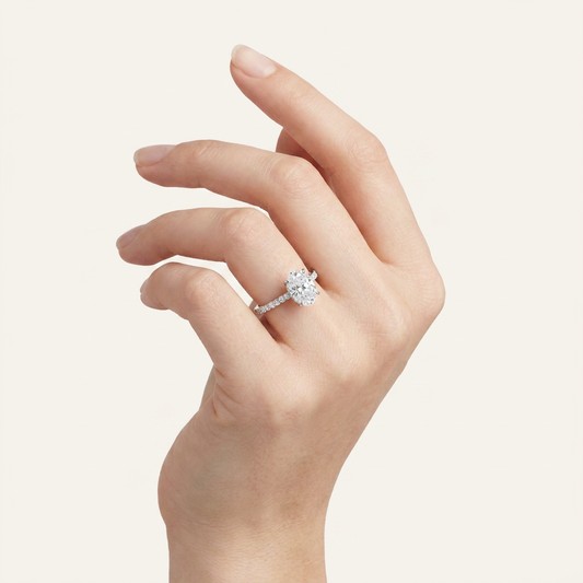 Moissanite 2.05 CT Oval Cut Diamond Solitaire Ring (V-Artdeco)
