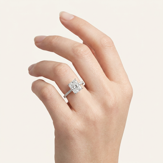 Moissanite 1.50 CT Radiant Cut Diamond Solitaire Ring