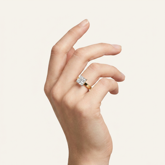 Moissanite 1.80 CT Princess Cut Diamond Solitaire Ring