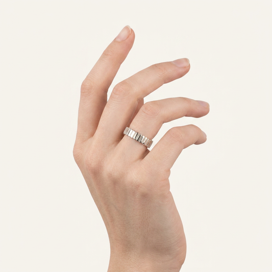 Notched Cuff Plain Wedding Band