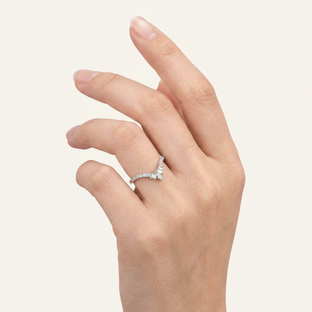 Moissanite 0.55 CT Marquise & Round Cut Diamond Ring