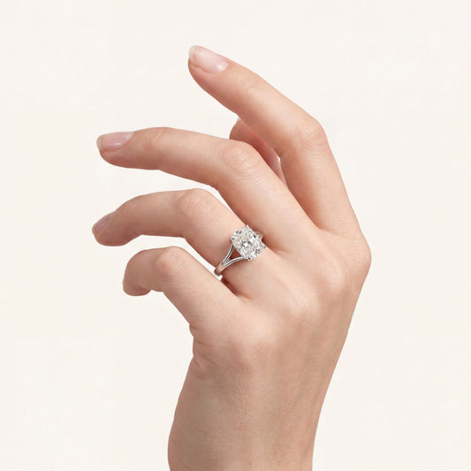 Moissanite 3.00 CT Cushion Cut Diamond Promise Solitaire Ring