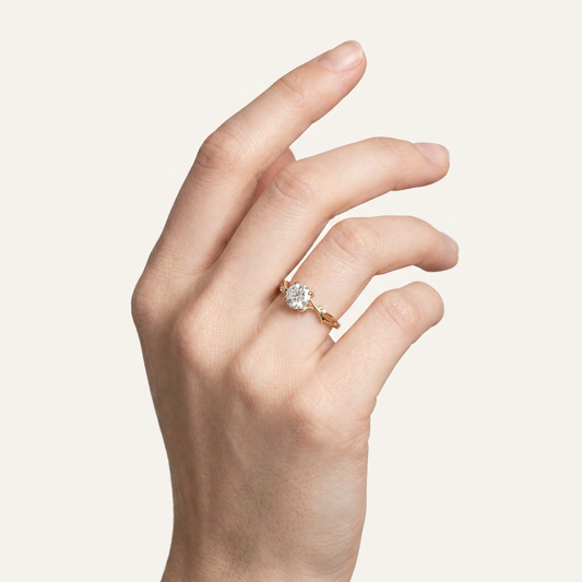 Moissanite 1.55 CT Round Cut Diamond Solitaire Ring