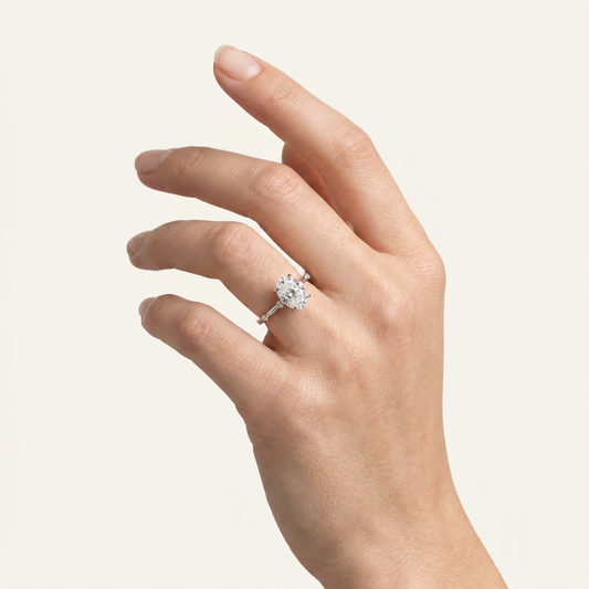 Moissanite 2.10 CT Oval Cut Diamond Solitaire Ring