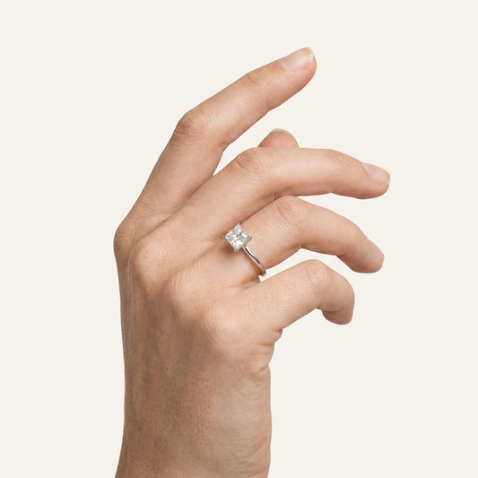Moissanite 1.90 CT Princess Cut Diamond Solitaire Ring