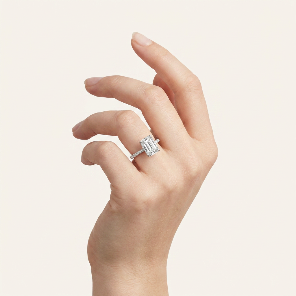 Moissanite 1.60 CT Radiant Cut Diamond Solitaire Ring