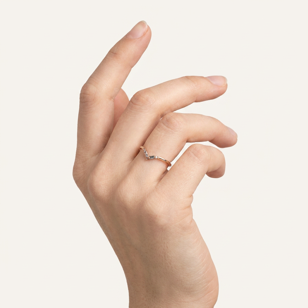 0.15 CT Baguette & Round Cut Salt and Pepper Diamond Ring