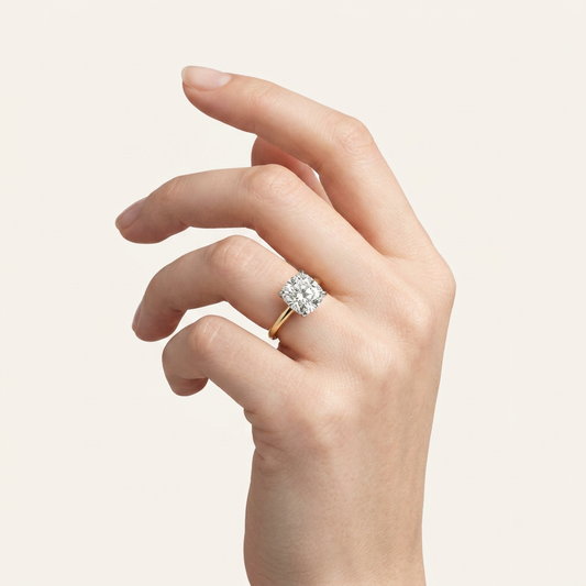 Moissanite 3.47 CT Round Cut Diamond Solitaire Ring