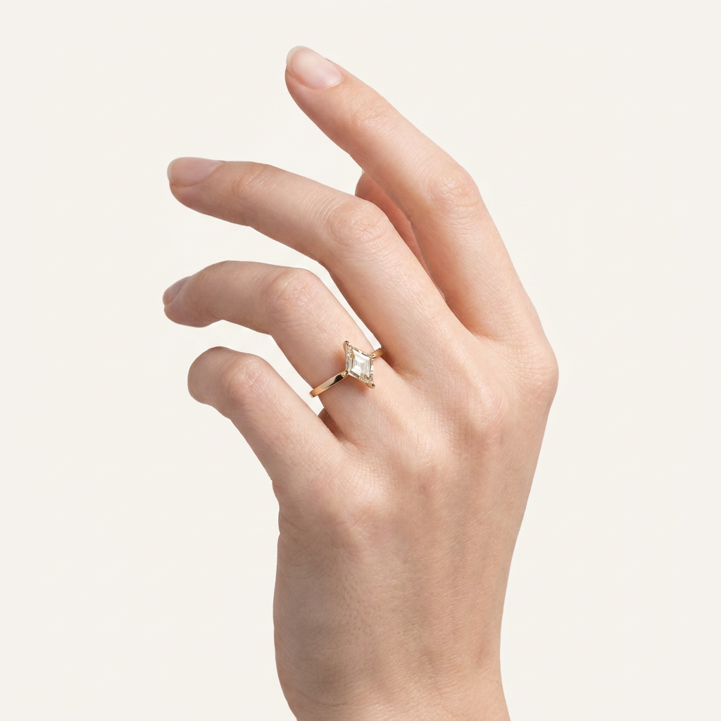 1.40 CT Lozenge Cut Salt and Pepper Diamond Solitaire Ring