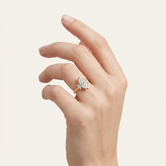 Moissanite 1.00 CT Marquise Cut Diamond Three Stone Ring