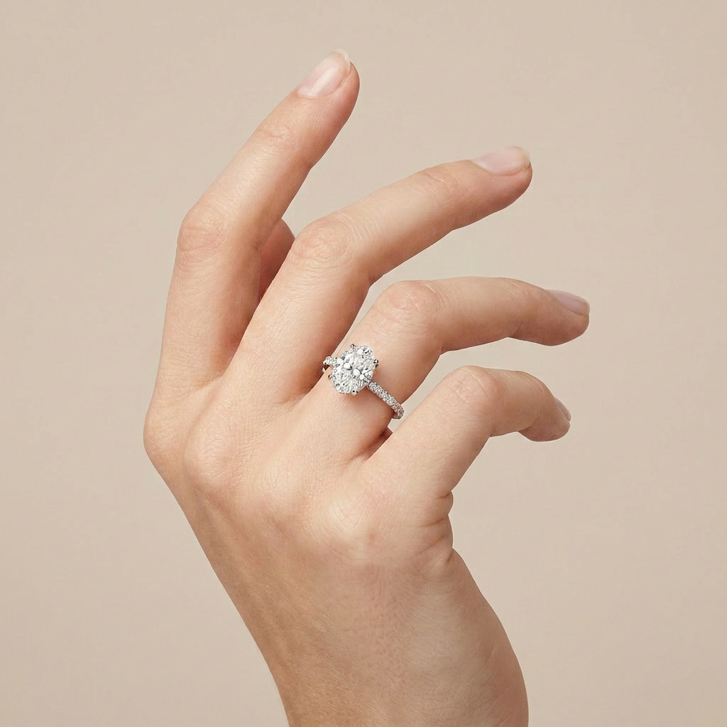 Moissanite 2.50 CT Oval Cut Diamond Solitaire Ring