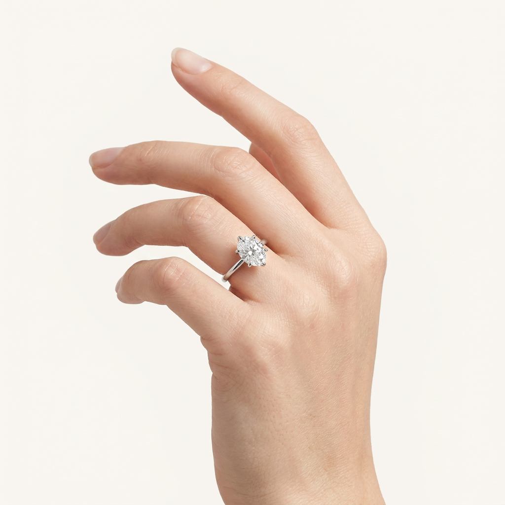 Moissanite 3.00 CT Oval Cut Solitaire Ring