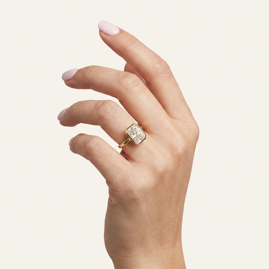 Moissanite 1.85 CT Radiant Cut Diamond Solitaire Ring