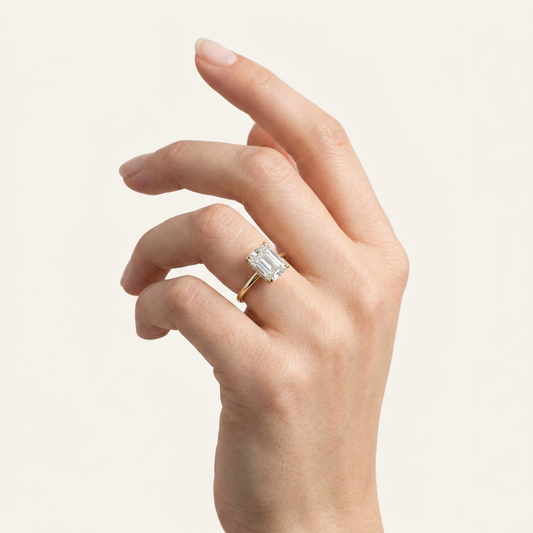 Moissanite 3.00 CT Radiant Cut Diamond Solitaire Ring (V-Artdeco)