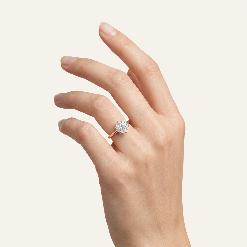 Moissanite 1.10 CT Round Cut Diamond Solitaire Ring