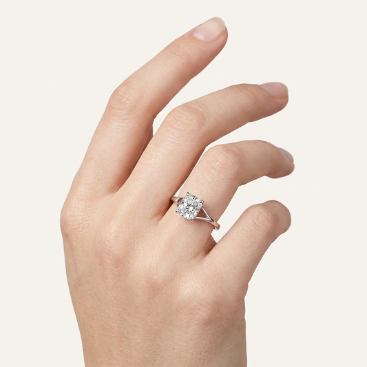 Lab Grown 1.00 CT Cushion Cut Diamond Solitaire Ring