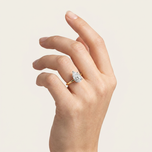 Moissanite 3.41 CT Pear Cut Diamond Solitaire Ring