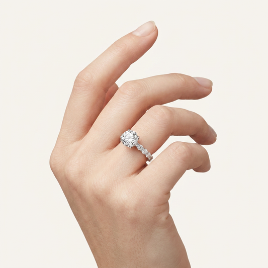 Moissanite 3.60 CT Round Cut Diamond Solitaire Ring