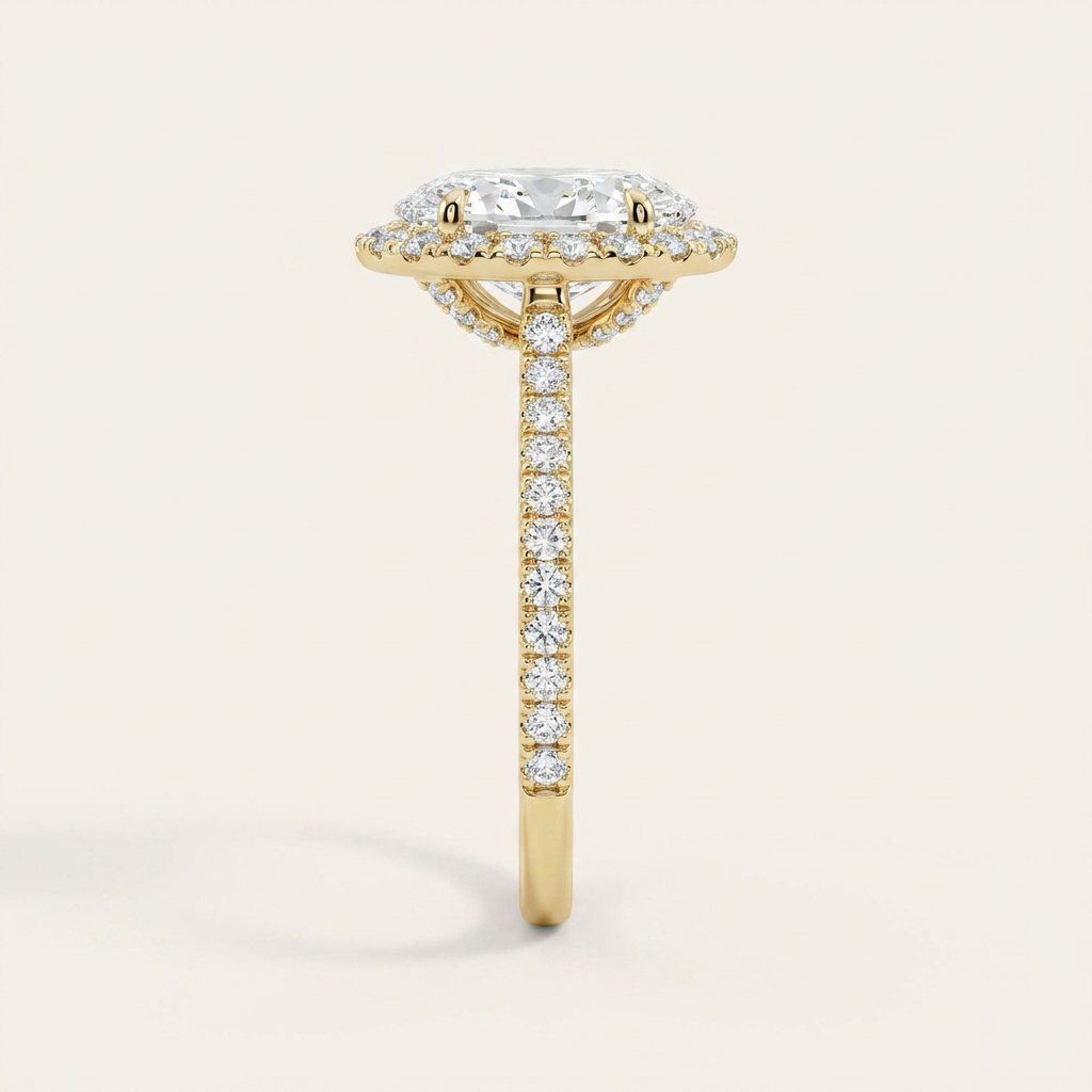 Moissanite 1.75 CT Marquise Cut Diamond Halo Ring