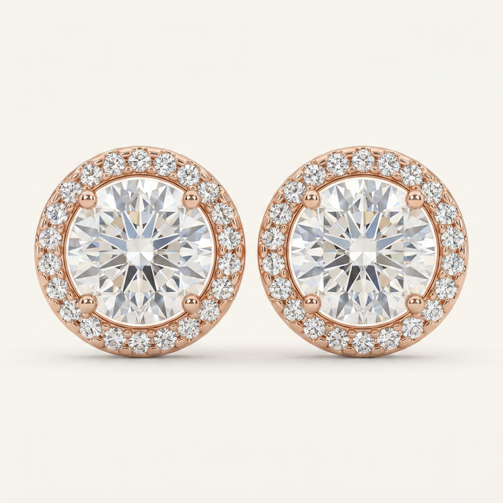 Moissanite 2.40 CT Round Cut Diamond Stud Earrings