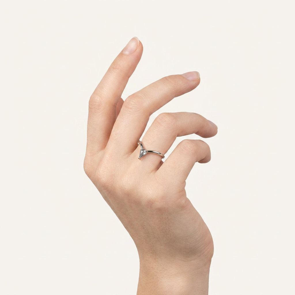 0.15 CT Kite Cut Salt and Pepper Diamond Ring (V1)