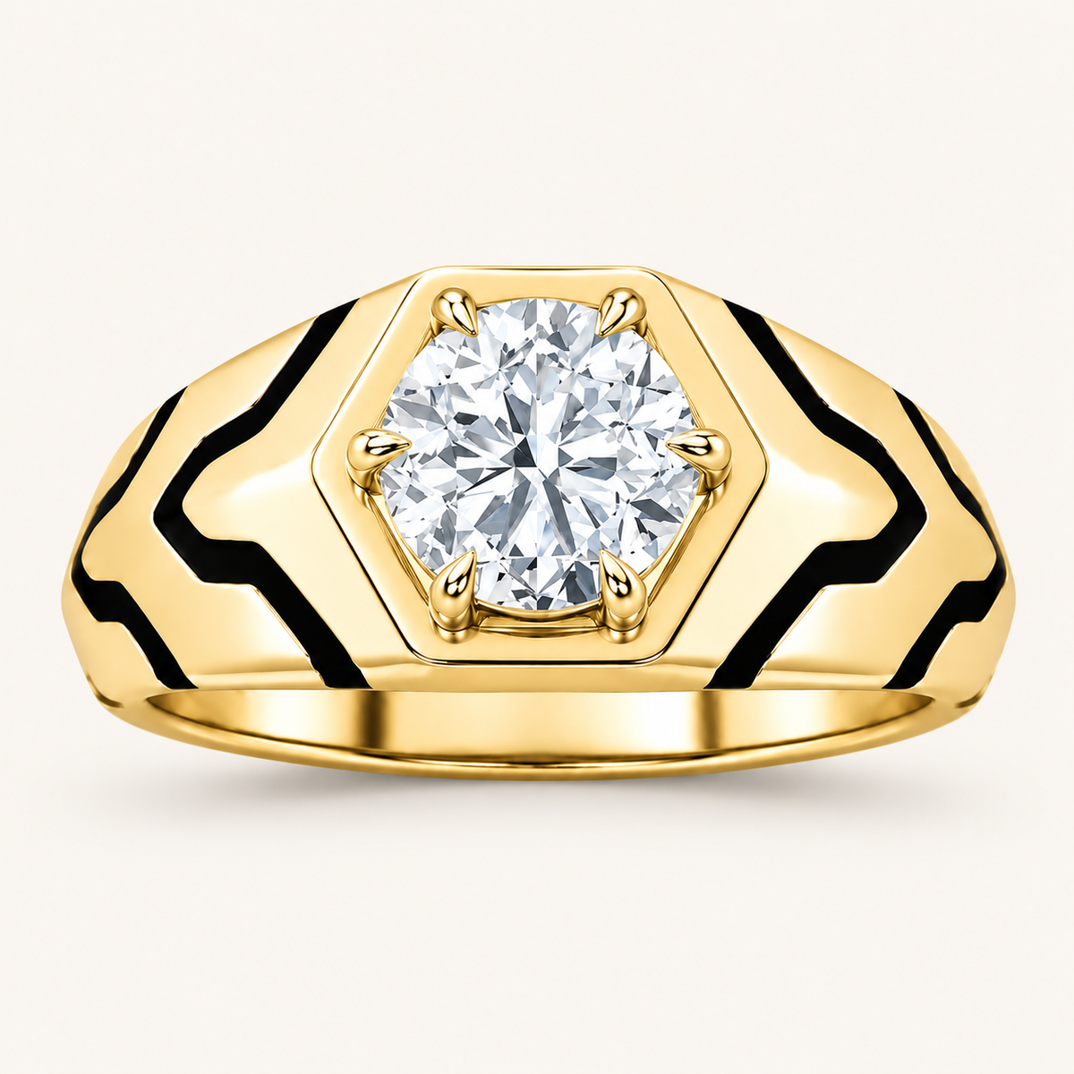 Lab Grown Diamond 1.50 CT Round Cut Men's Ring