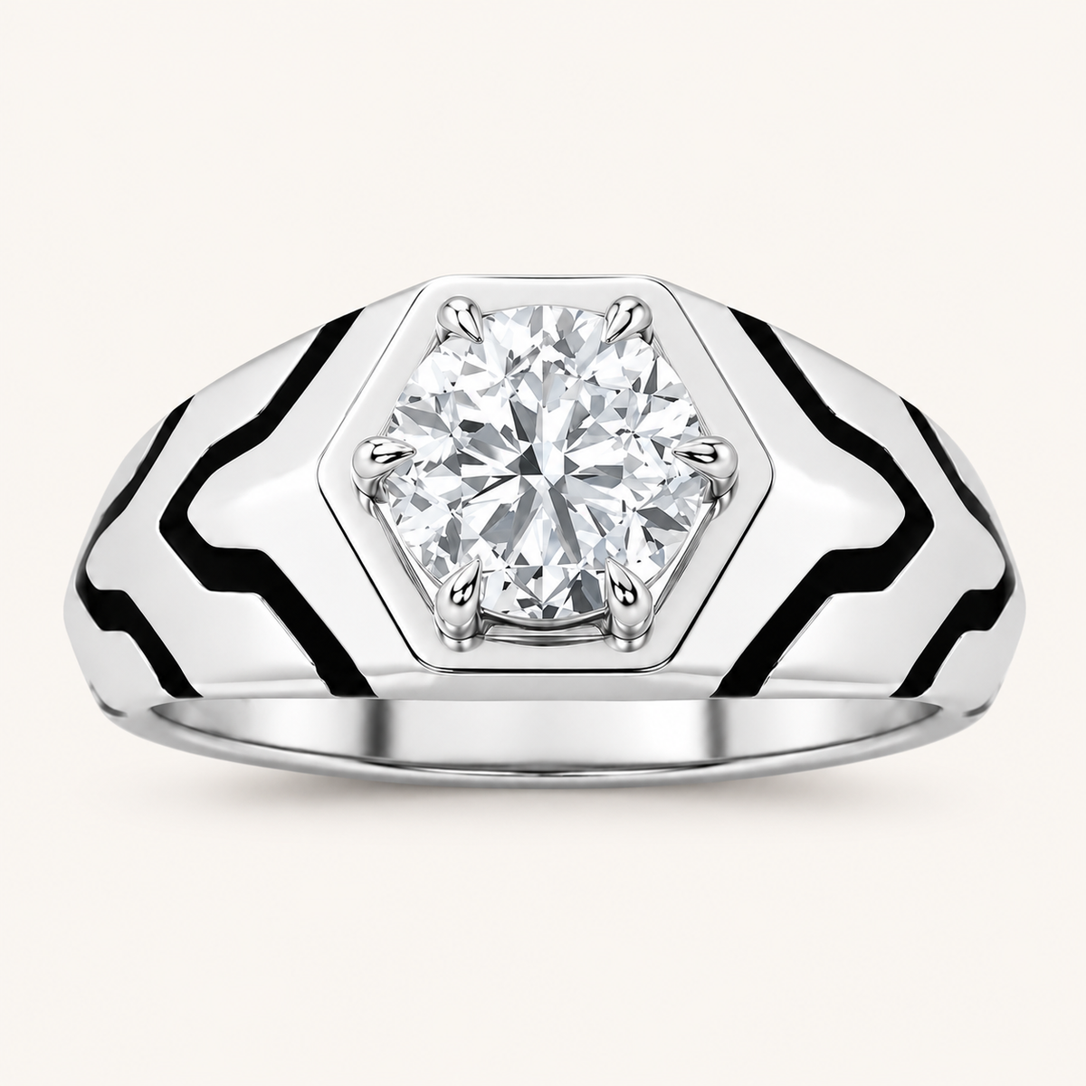 Lab Grown Diamond 1.50 CT Round Cut Men's Ring