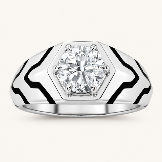 Lab Grown Diamond 1.50 CT Round Cut Men's Ring