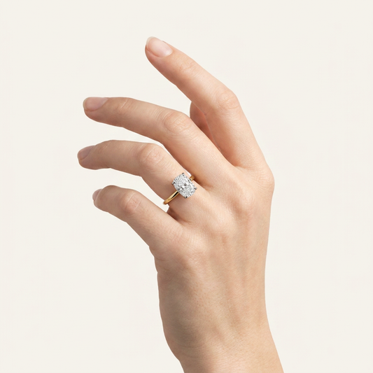 Moissanite 3.81 CT Cushion Cut Diamond Solitaire Ring