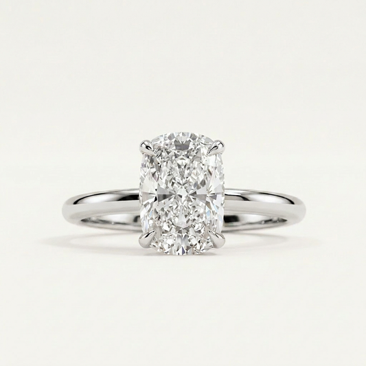 Moissanite 3.81 CT Cushion Cut Diamond Solitaire Ring