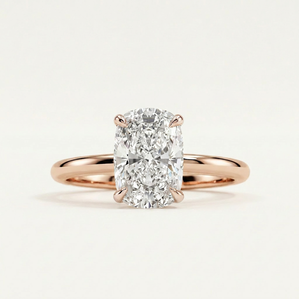 Moissanite 3.81 CT Cushion Cut Diamond Solitaire Ring