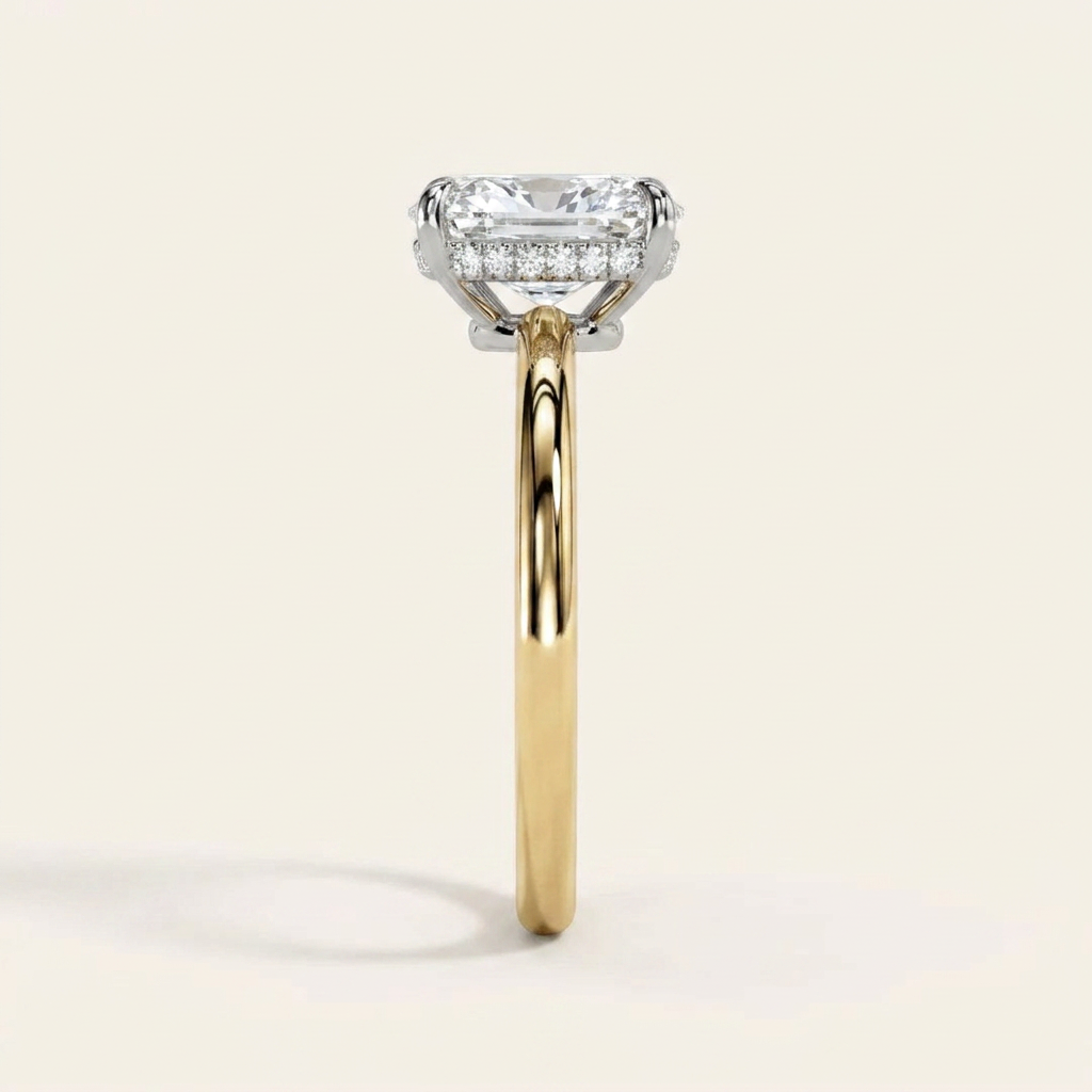 Moissanite 3.81 CT Cushion Cut Diamond Solitaire Ring