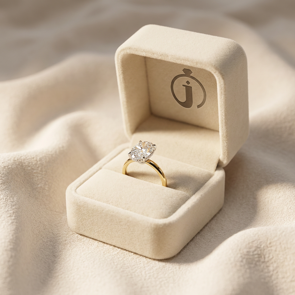 Moissanite 3.81 CT Cushion Cut Diamond Solitaire Ring