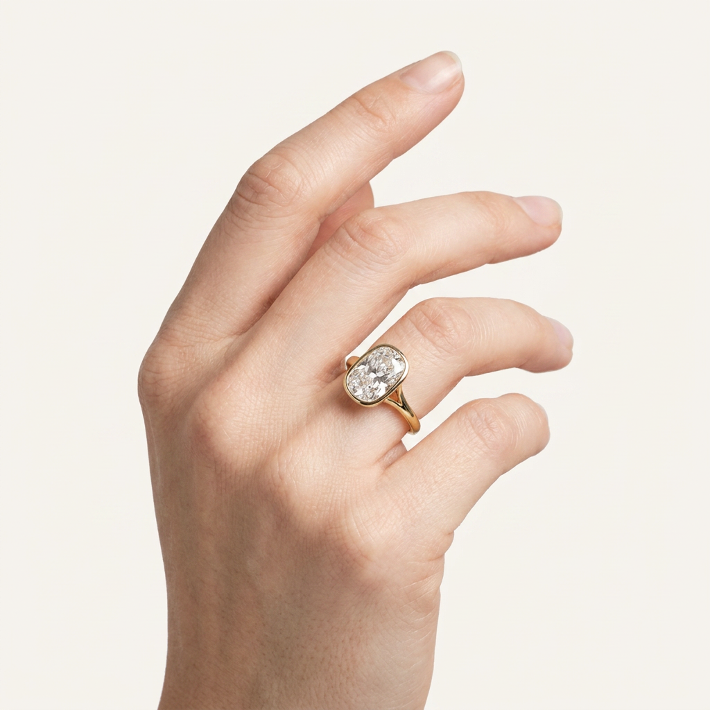 Moissanite 3.30 CT Cushion Cut Diamond Solitaire Ring