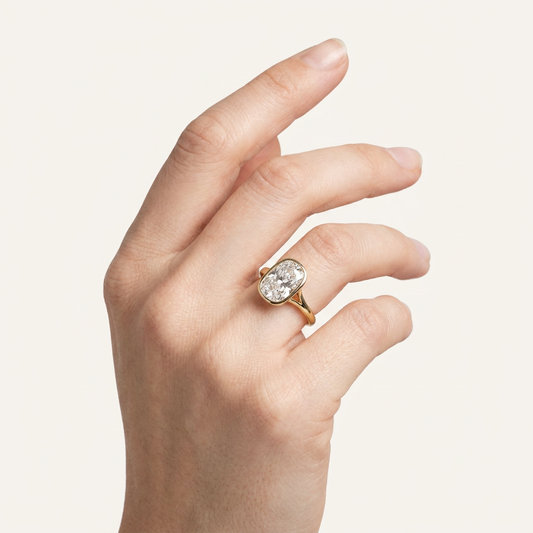Moissanite 3.30 CT Cushion Cut Diamond Solitaire Ring