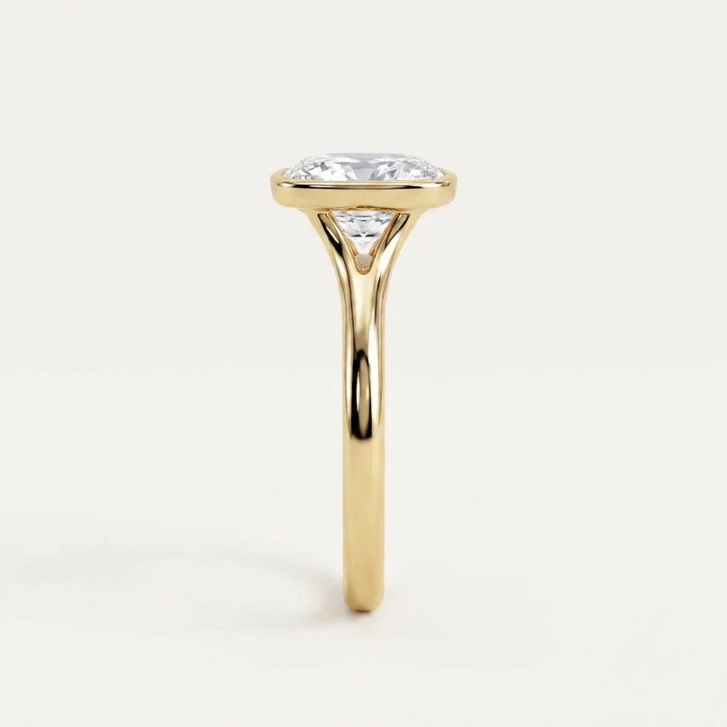 Moissanite 3.30 CT Cushion Cut Diamond Solitaire Ring
