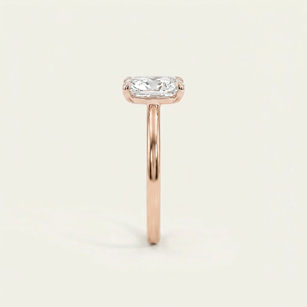 Moissanite 2.00 CT Cushion Cut Diamond Solitaire Ring (V-Edwardian)