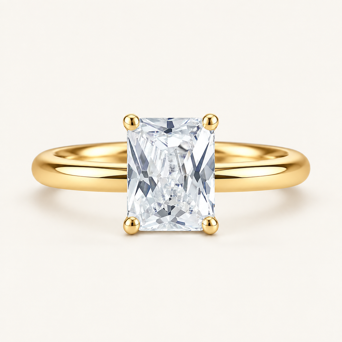 Lab Grown 2.00 CT Radiant Cut Diamond Pavé Solitaire Ring