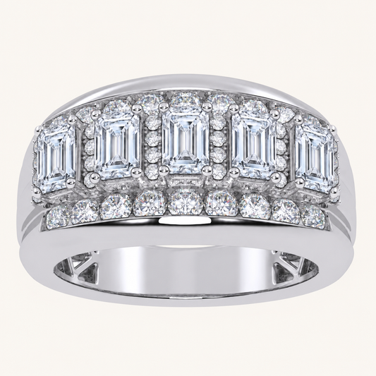 Lab Grown Diamond 3.50 CT Emerald Cut Men's Ring