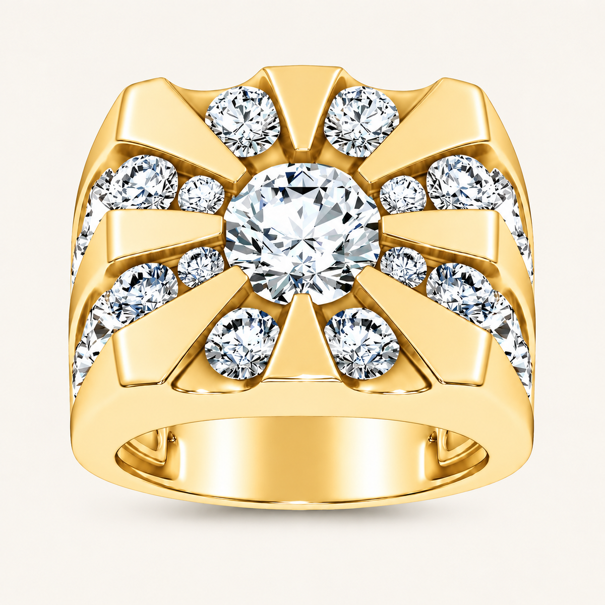 Lab Grown Diamond 5.00 CT Round Cut Men's Ring