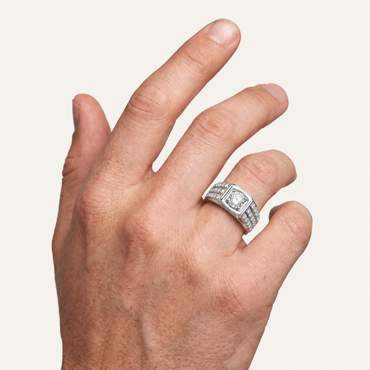 Lab Grown Diamond 2.00 CT Round Cut Men's Ring